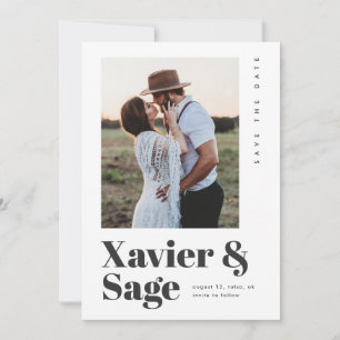 Modern Type Photo Wedding Save The Date