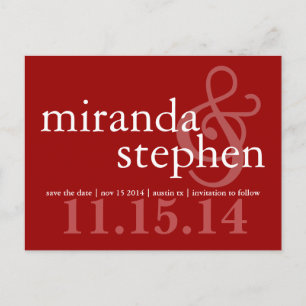 Modern Type Save the Date Bold Wedding Briefkaart