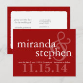 Modern Type Save the Date Bold Wedding Briefkaart (Voorkant / Achterkant)