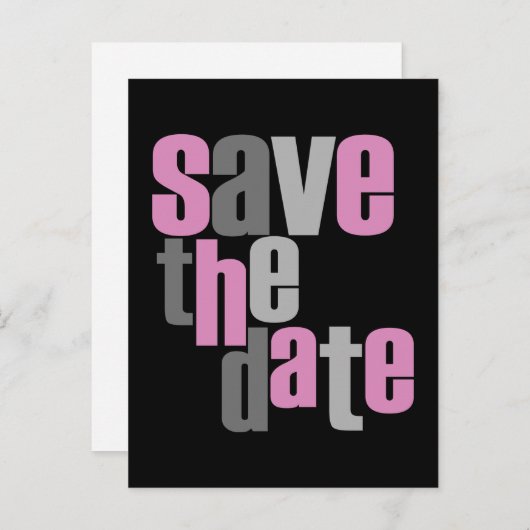 Modern type Save the Date Briefkaart (Voorkant / Achterkant)
