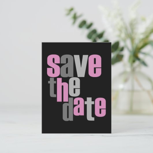 Modern type Save the Date Briefkaart (Staand voorkant)
