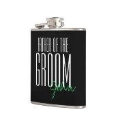 Modern type vader van de bruidegom gepersonaliseer heupfles (Links)