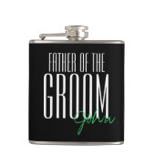 Modern type vader van de bruidegom gepersonaliseer heupfles (Voorkant)