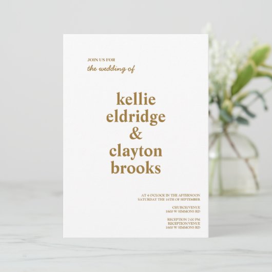 Modern Type Weddenschap Kaart (Staand voorkant)