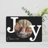 Modern  Typewriter Familie Kerstfoto Feestdagenkaart (Staand voorkant)