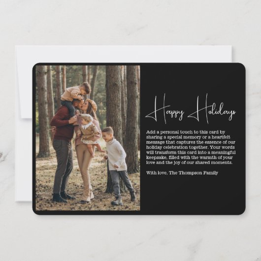 Modern  Typewriter Familie Kerstfoto Feestdagenkaart (Achterkant)