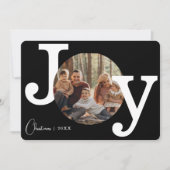 Modern  Typewriter Familie Kerstfoto Feestdagenkaart (Voorkant)