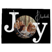 Modern  Typewriter Familie Kerstfoto Groot Cadeauzakje (Achterkant)