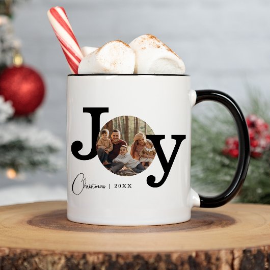 Modern Typewriter Familie Kerstfoto Koffiemok