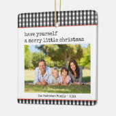 Modern Typewriter Merry Little Kerstfoto Keramisch Ornament (Links)