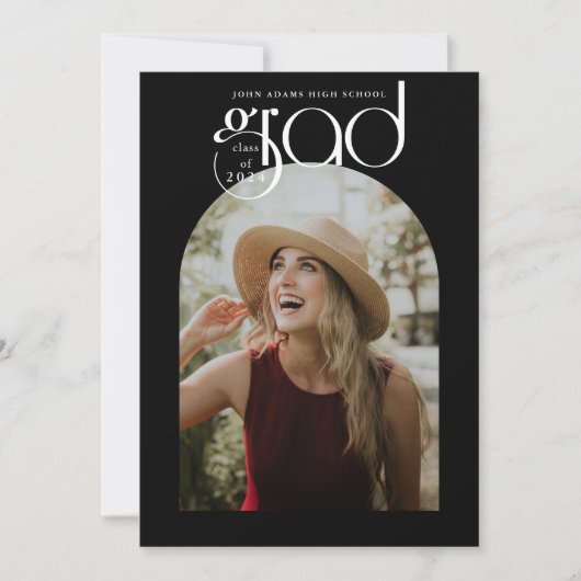 Modern Typografie 2 Foto Afstuderen Kaart (Voorkant)