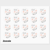 Modern Typografie Dandelion Wedding Custom Favor Ronde Sticker (Vel)