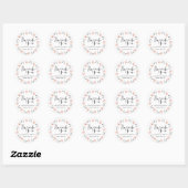Modern Typografie Dandelion Wedding Custom Favor Ronde Sticker (Vel)