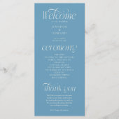 Modern Typografie Denim Blauwe Trouwprogramma Programmakaart (Voorkant)
