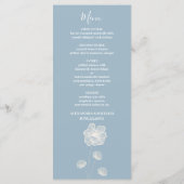 Modern Typografie Dusty Blue Botanical Wedding Menu (Achterkant)