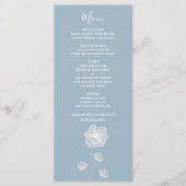 Modern Typografie Dusty Blue Botanical Wedding Menu (Voorkant)