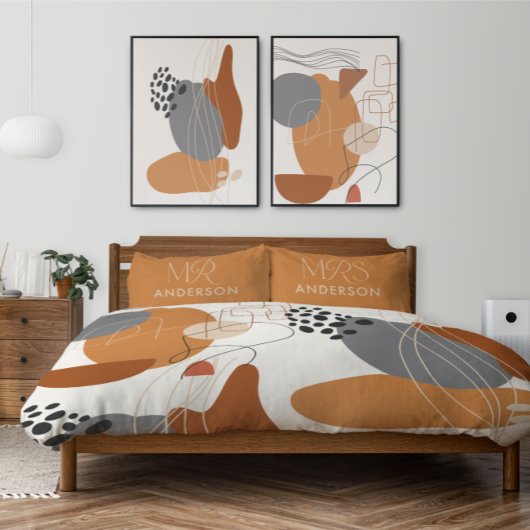 Modern typografie elegant script de heer mrs past kussensloop