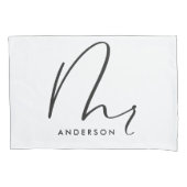 Modern typografie elegant script: mrs gift kussensloop (Voorkant-Links)