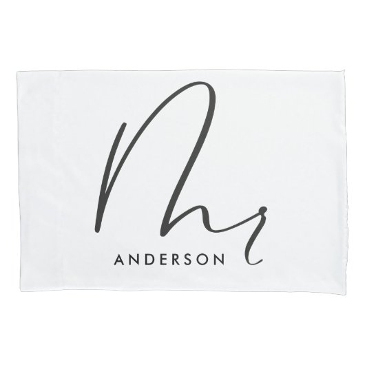 Modern typografie elegant script: mrs gift kussensloop (Voorkant-Links)