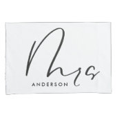 Modern typografie elegant script: mrs gift kussensloop (Voorkant-Rechts)