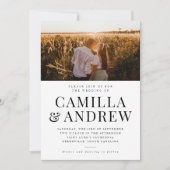 Modern Typografie Foto Elegant Wedding Kaart (Voorkant)