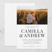 Modern Typografie Foto Elegant Wedding Kaart (Voorkant / Achterkant)