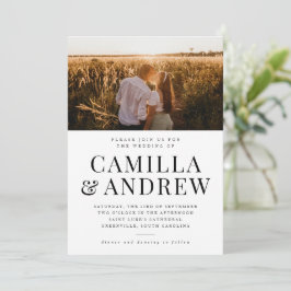 Modern Typografie Foto Elegant Wedding Kaart