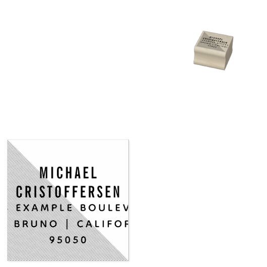 Modern Typografie Geometrisch retouradres Rubberstempel (Gestempeld)