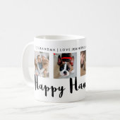 Modern Typografie Happy Hanukkah Four Photo Grid Koffiemok (Voorkant links)