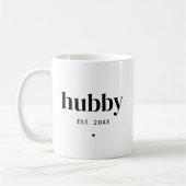 Modern Typografie Hubby Wedding Date Husband Koffiemok (Links)
