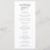 Modern Typografie Huwelijksceremonie Programma Programmakaart (Achterkant)