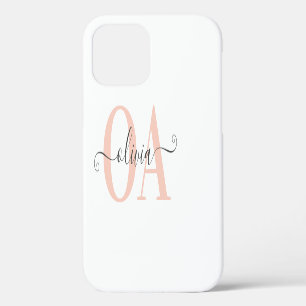 Modern typografie initiaal eenvoudig classy iPhone 12 hoesje