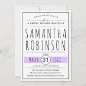 Modern typografie lavender bruiloft vrijgezellenfe kaart (Voorkant)