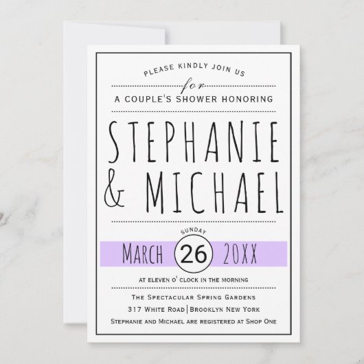 Modern typografie lavender bruiloft vrijgezellenfe kaart (Voorkant)