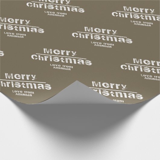 Modern Typografie Merry Kerstry Cadeaupapier (Hoek)