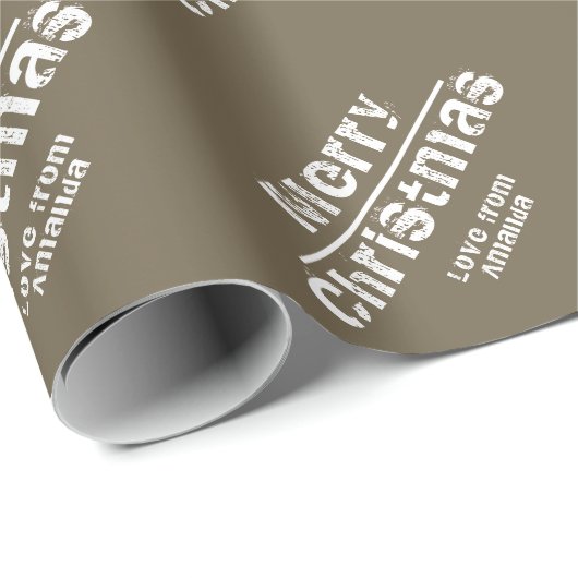 Modern Typografie Merry Kerstry Cadeaupapier (Rol Hoek)