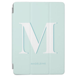 Modern Typografie Mint Turquoise Monogram Initiaal iPad Air Cover