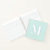 Modern Typografie Mint Turquoise Monogram Initiaal Notitieboek (Binnen)