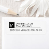Modern Typografie Monogram Gepersonaliseerd Adres Etiket (Insitu)