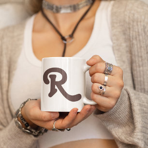 Modern Typografie Monogram Koffiemok