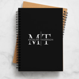 Modern Typografie Monogram Zwart Notitieboek