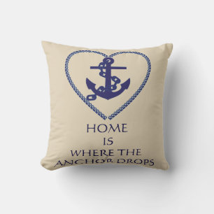 Modern Typografie Nautical Thormed Anchor Kussen