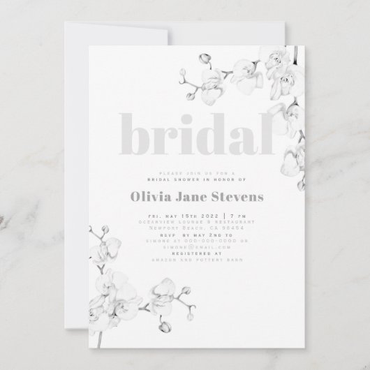 Modern Typografie Orchids Floral Vrijgezellenfeest Kaart (Voorkant)