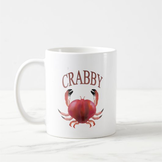 Modern Typografie Red Crabby Nautical Koffiemok (Links)