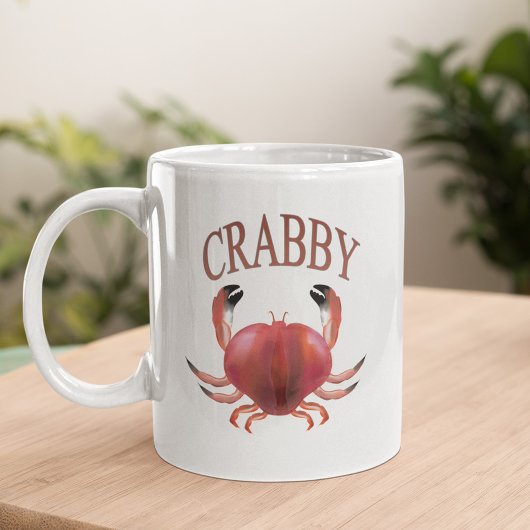 Modern Typografie Red Crabby Nautical Koffiemok