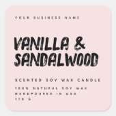 Modern typografie roze sojakaars label (Voorkant)
