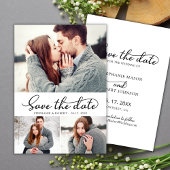 Modern Typografie Script 3 Fotocollage Bruiloft Save The Date