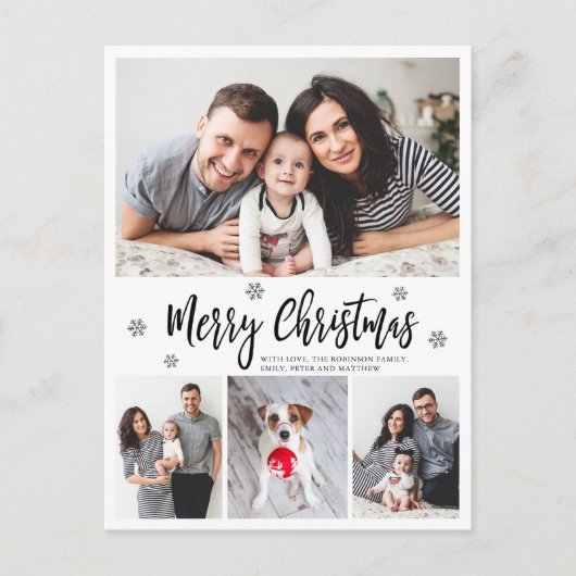 Modern Typografie Script Collage Kerstmis Briefkaart (Voorkant)