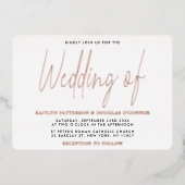 Modern Typografie Script Wedding Real Folie Uitnodiging (Voorkant)