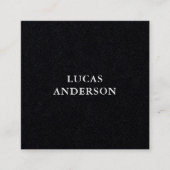 Modern typografie script zwart vierkante visitekaartje (Voorkant)